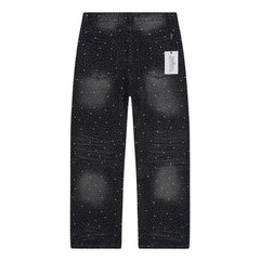Rhinestone Pattern Jeans #V802