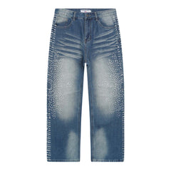 Rhinestone Pattern Jeans #V803