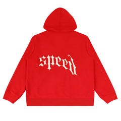 Simple Letters Zip Hoodies