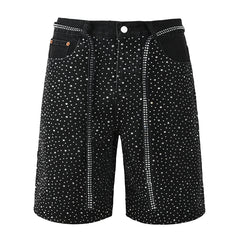 Purple Brand Diamond Denim Shorts #5095