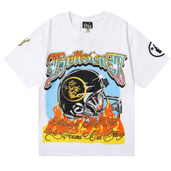 Helmet Glitter Print T-Shirts