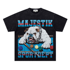 Dog Pattern Rhinestone Tee