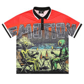 Red “Paradise” Button Up Tee