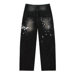 Letter Pattern Jeans #V8271