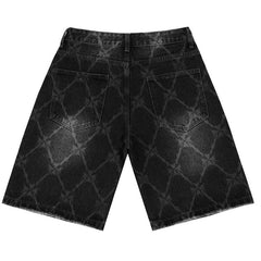 Patterns Denim Shorts #8682