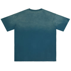 Letter Print Distressed Tee