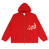 Simple Letters Zip Hoodies