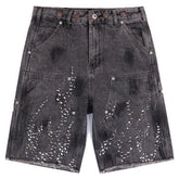 Hellstar Diamond Embellished Denim Shorts