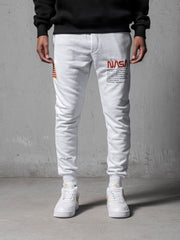 NODP White NASA Sweatpants