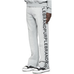 Purple Brand Wordmark Repeat Flare Grey Pants