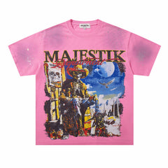 Washed Distressed Rhinestone Tee