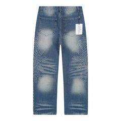 Rhinestone Pattern Jeans #V803