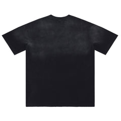Letter Print Washed Distressed Tee