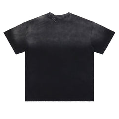 Letter Print Distressed Tee