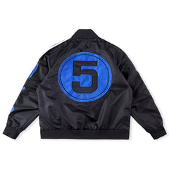 Sp5der Satin Bomber Jacket Black