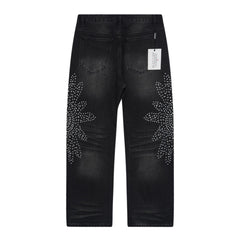 Rhinestone Pattern Jeans #V803