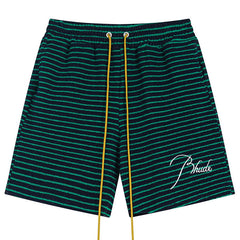 RHUDE Striped Letter Embroidered Casual Shorts