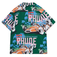 RHUDE X WEBSTER MIAMI RACING LINEN GRAND PRIX BUTTON UP Shirts