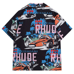 RHUDE X WEBSTER MIAMI RACING LINEN GRAND PRIX BUTTON UP Shirts