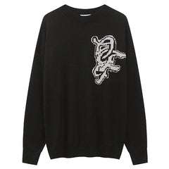 OFF WHITE Logo-Intarsia Crewneck Sweaters