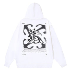 Off White Arrow Logo Pattern Printed Hoodie