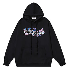 Off White Letter Logo Pattern Printed Hoodie