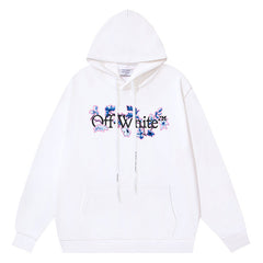 Off White Letter Logo Pattern Printed Hoodie