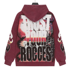 Skull Pattern Printed Hoodie