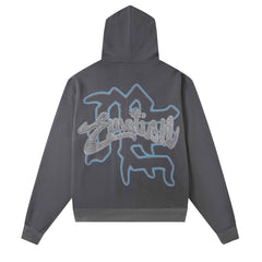 Grey Rhinestone Hoodie