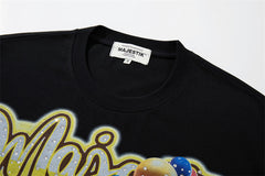 Washed Distressed Rhinestone Tee