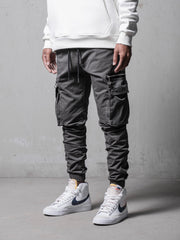 NODP Grey Cargo Slim Fit Pants