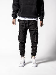 NODP Black Cargo Slim Fit Pants