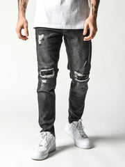 NODP No Knees Black Jeans