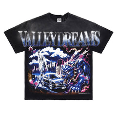 Letter Print Distressed Tee