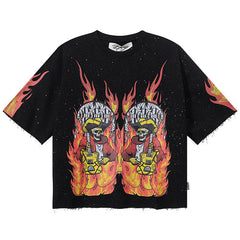 On Fire F-Terry Cropped Tee