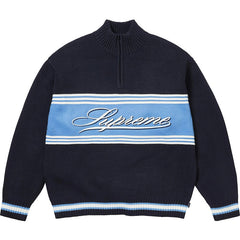 Supreme Script Stripe Half Zip Sweater