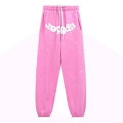 Sp5der White Foam Printing Pant-Pink #8151