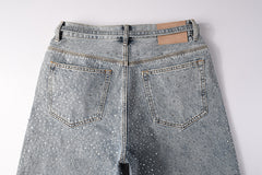 Purple Brand Diamond Denim Shorts #5096