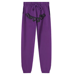 Sp5der Black Foam Printing Pant-Purple #8308