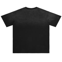 Letter Print Distressed Tee