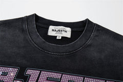 Warhorse Pattern Rhinestone Tee