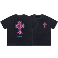 CH Patterned Washed Distressed T-shirt