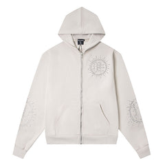 Rhinestone-Emblazoned Logo Hoodie