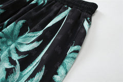 Floral Pattern Silk Shorts