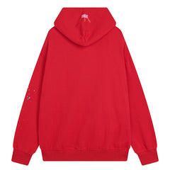 Sp5der 555555 Angel Number Hoodie-Red #8203