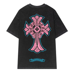 CH Patterned Washed Distressed T-shirt