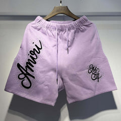 Letter Rhinestone Shorts