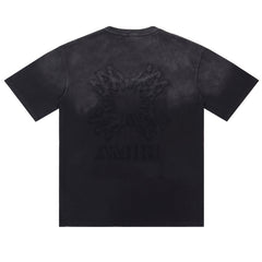 Letter Washed Distressed T-shirt