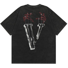 Vlone Ghost hand pattern print T-shirts