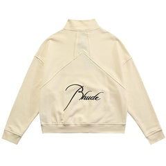 RHUDE Vintage Stand Collar Half Zip Sweatshirt